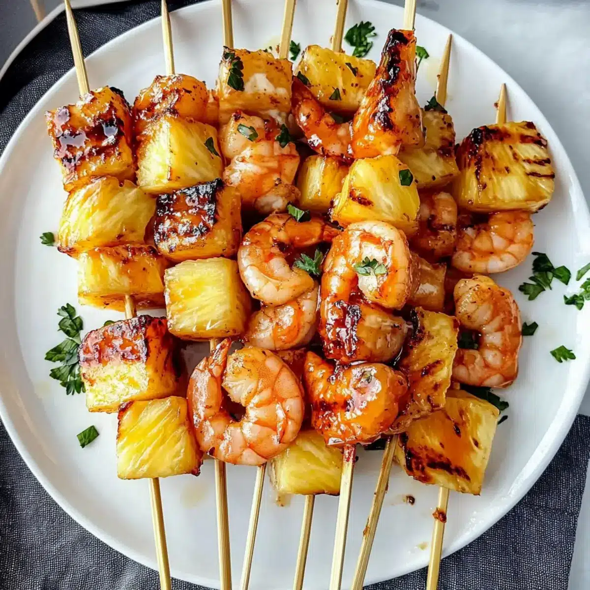 Sweet and Spicy Pineapple Shrimp Skewers