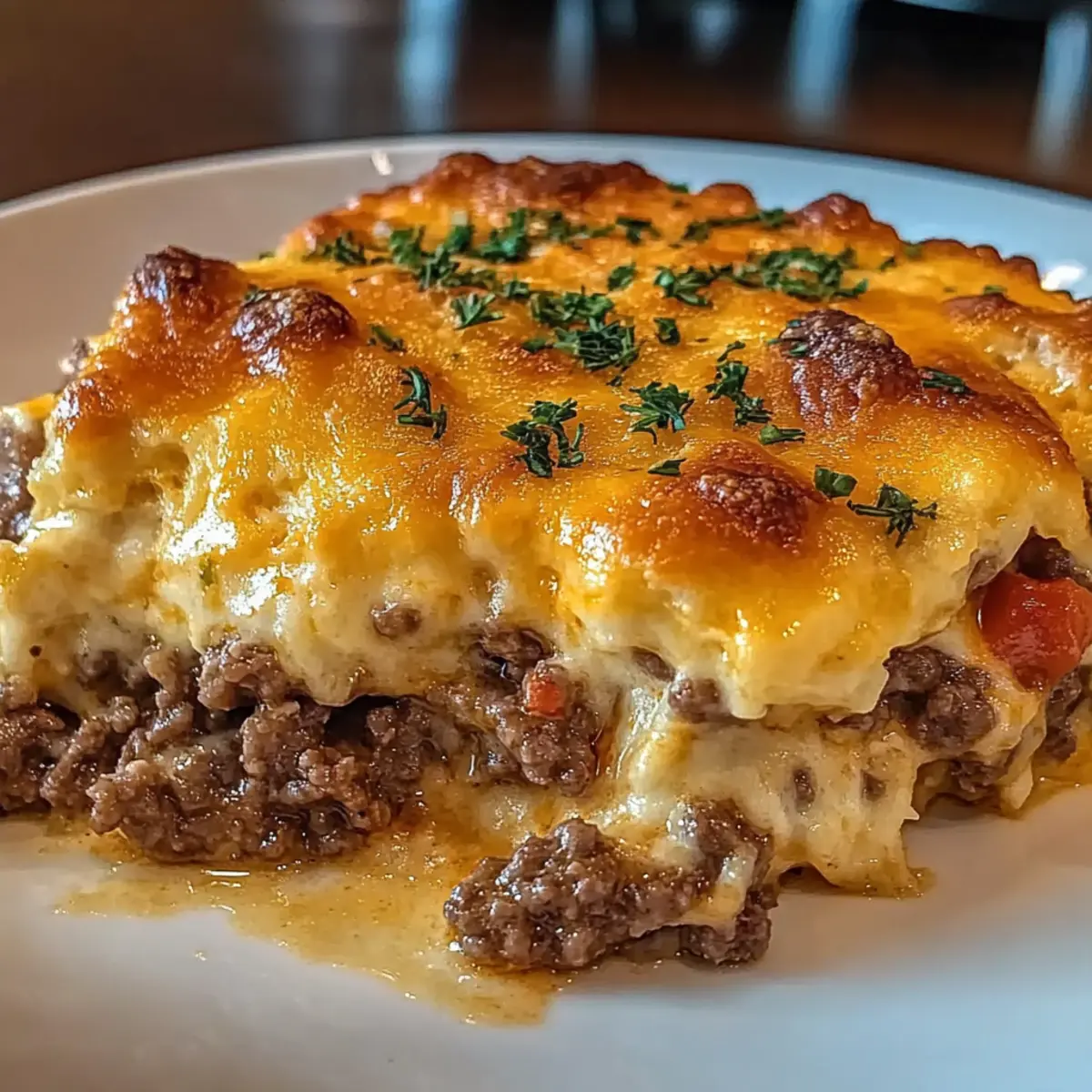 Cheddar Bay Hamburger Casserole