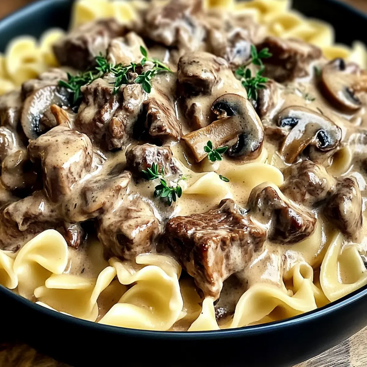 Beef Stroganoff with Egg Noodles