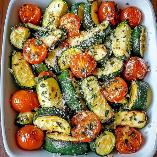 Roasted Parmesan Zucchini And Tomatoes