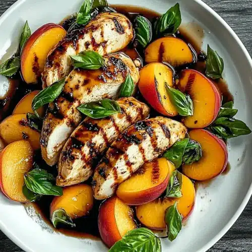 Peach Basil Chicken Caprese