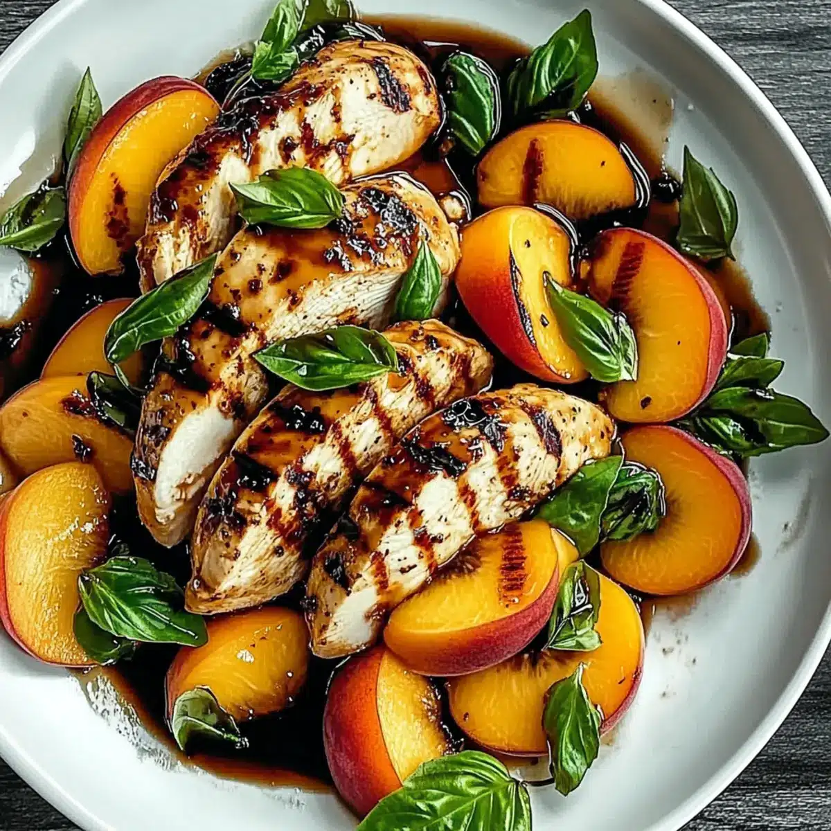 Peach Basil Chicken Caprese