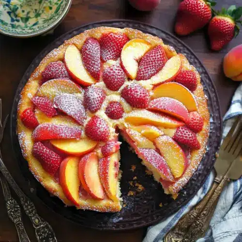 Strawberry Peach Cake