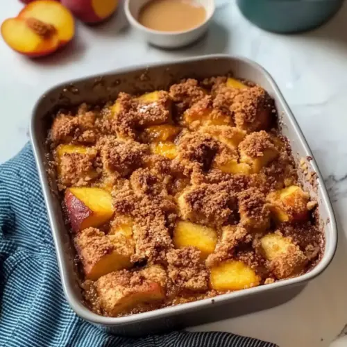 Peach Cobbler French Toast Bake