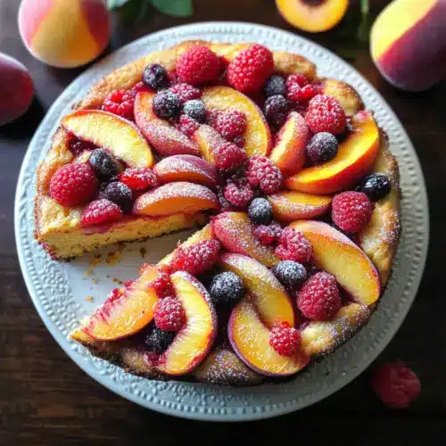 Raspberry Peach Cake