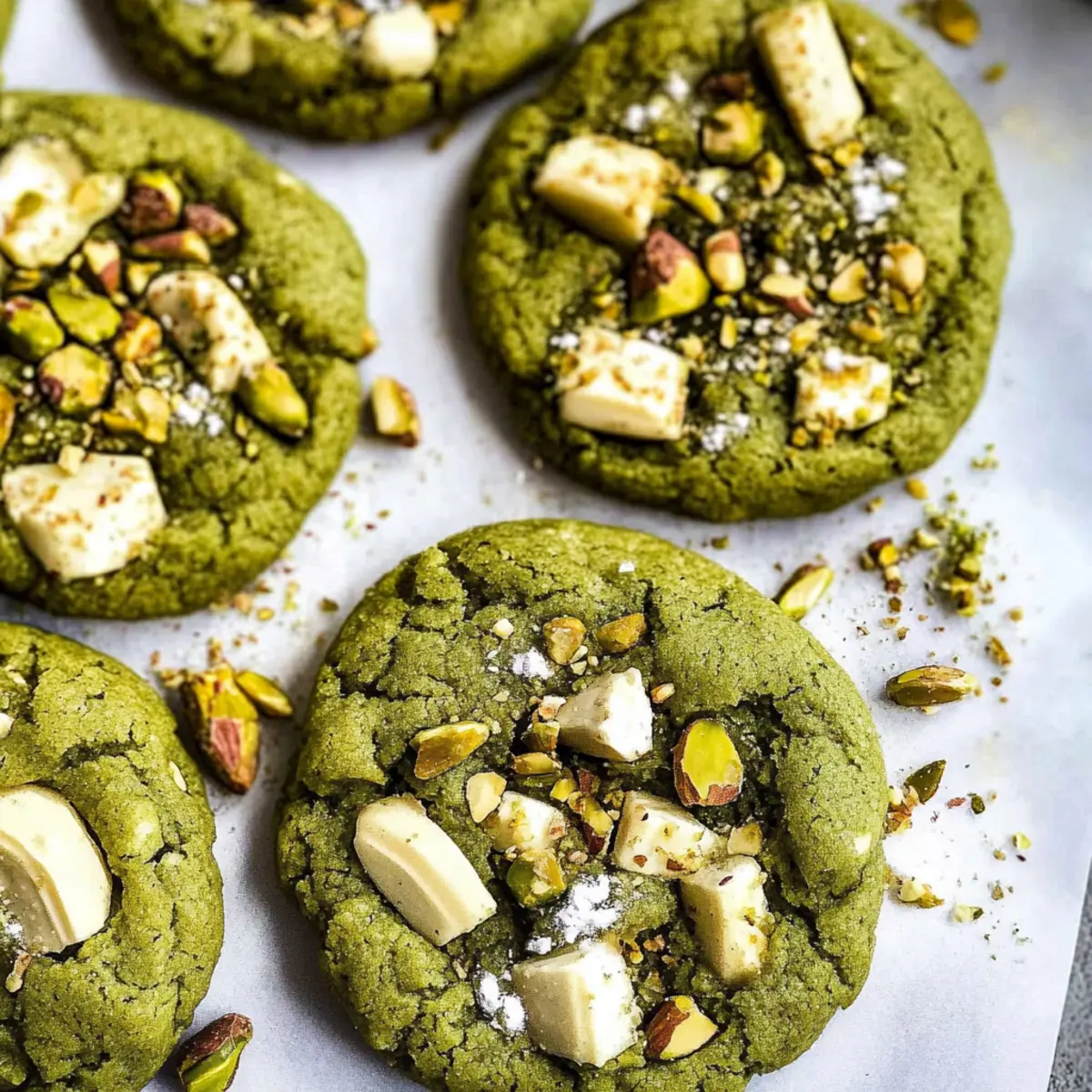 White Chocolate Pistachio Matcha Cookies