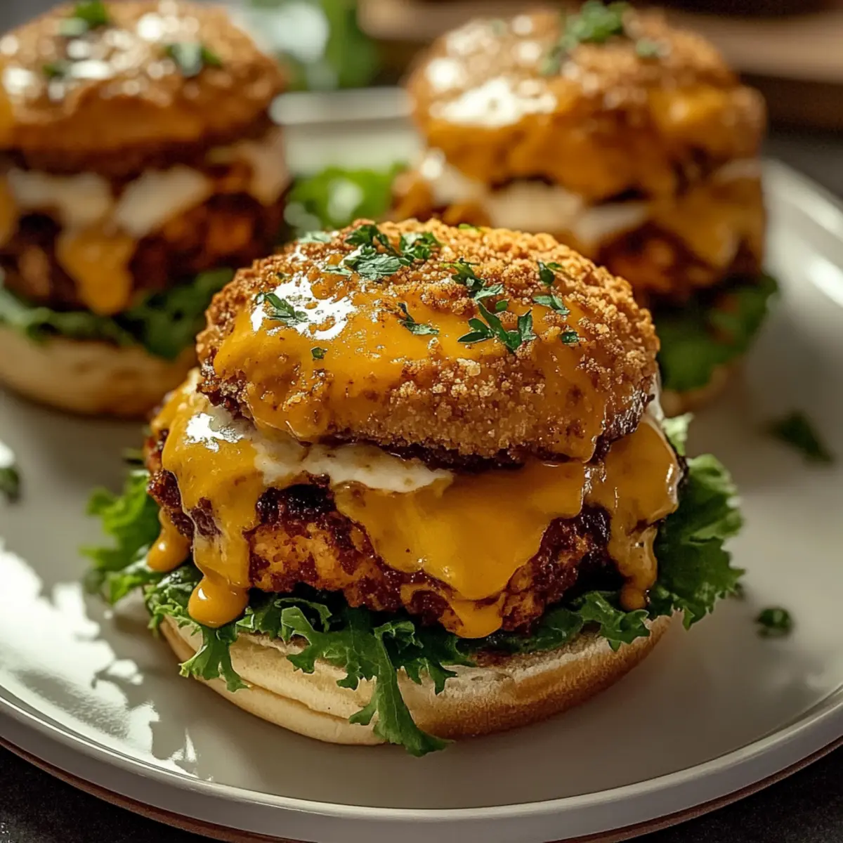 Cheddar Ranch Chicken Burgers