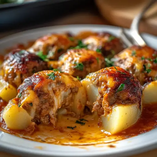 Meatballs with Potatoes and Cheese