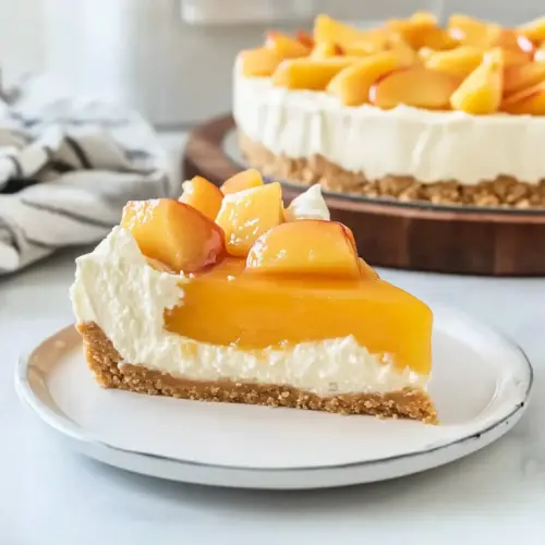 No Bake Peach Cheesecake