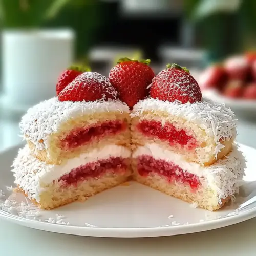 Strawberry Coconut Sponge Cakes
